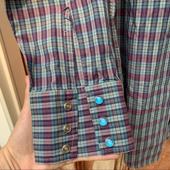 Brandon Colorado 100% Cotton Plaid Western Snap Buttons Long Sleeve Shirt 15 1/2 - Picture 9 of 13